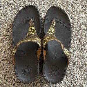 EUC Fitflop Women Sandals Genuine Leather Size US 7 Brown